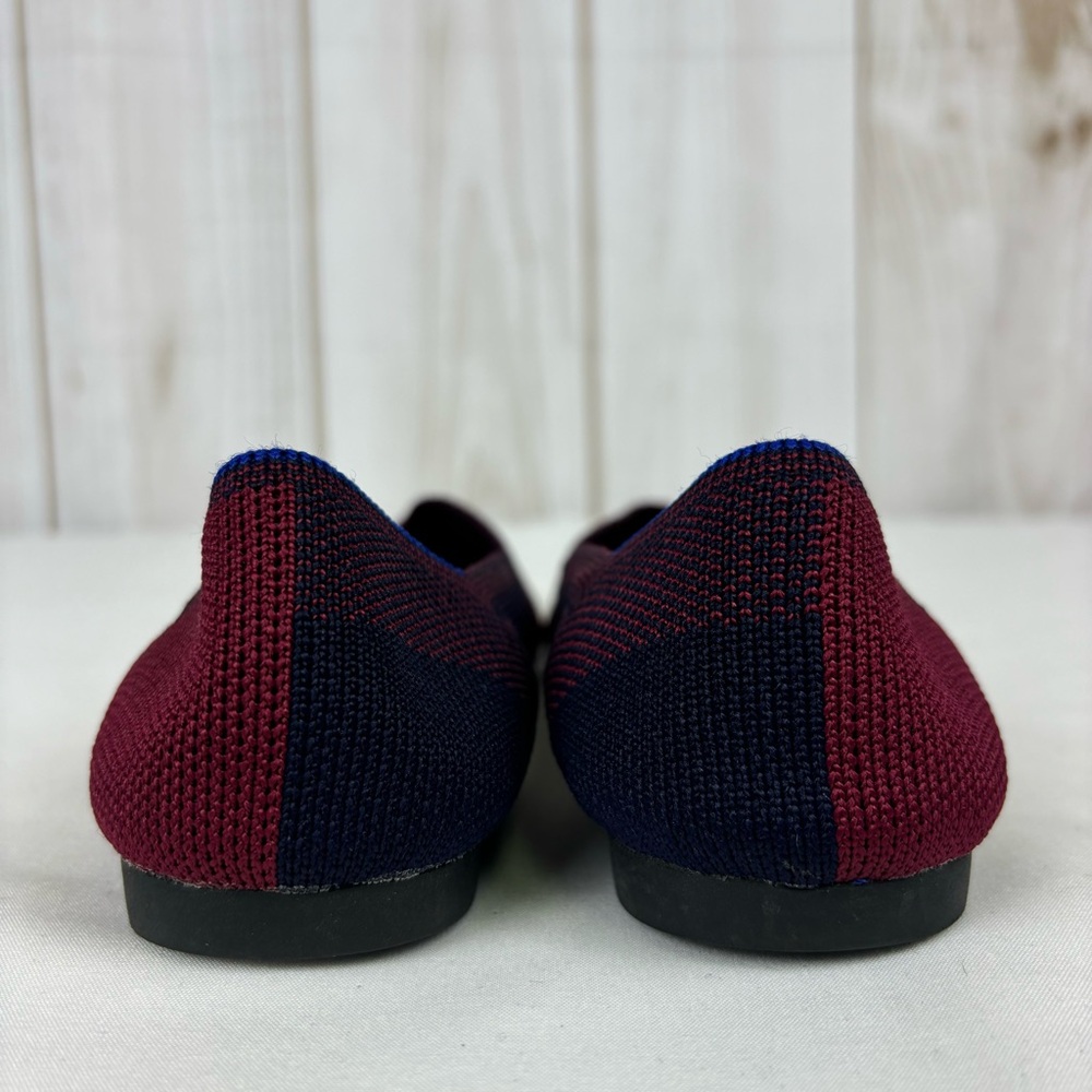 Rothy’s Pointer Ballerina Flats Fabric Comfort Slip-On Shoes Blue Red Size 8 - Picture 9 of 14
